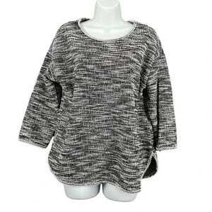Max Studio Black White Pullover Sweater Top MEDIUM Polyester Blend
